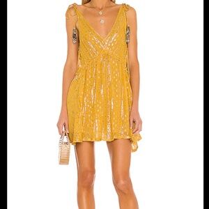 Sundress Brooke in La Paz Banana women’s Xs/s beaded tassel metallic mini dress